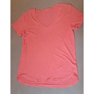 Lululemon Love Tee V-Neck Short Sleeve Coral - Size 8 (Est.)